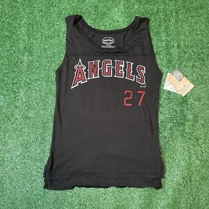Majestic Threads Angels #27 Mike Trout‎ Tank Top Women's Small Baseball MLB